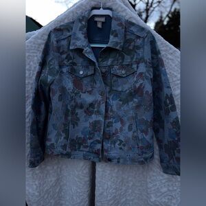 Chico's Multicolor Floral Jean Jacket